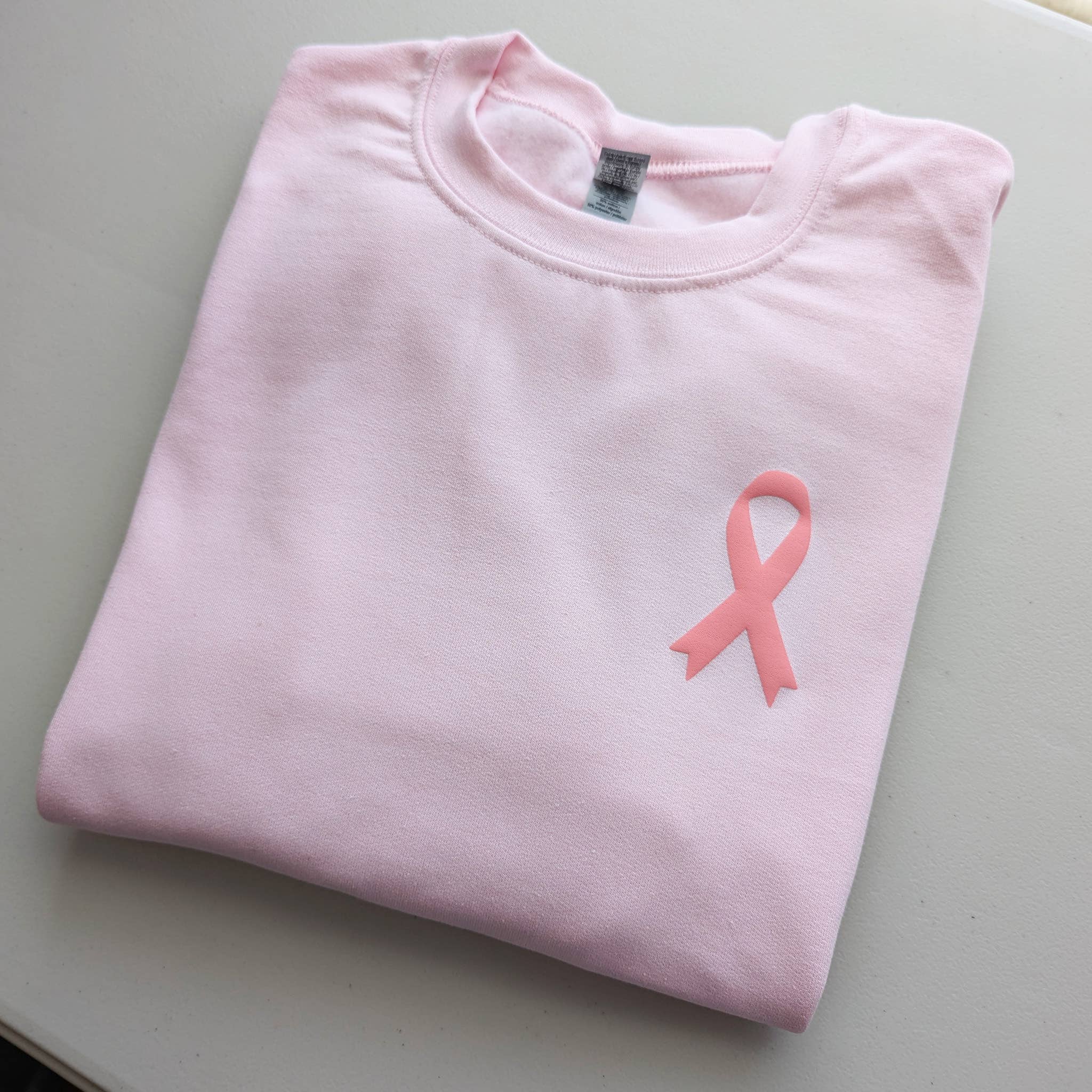 Breast Cancer Awareness Puff Print Crewneck Sweatshirt